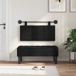 vidaXL Tête de lit suspendue Noir Tissu
