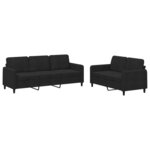 vidaXL Ensemble de canapés 2 Pièces noir velours
