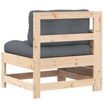 vidaXL Canapé de jardin accoudoir avec coussin bois massif de pin