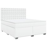 vidaXL Sommier à lattes de lit avec matelas Blanc 180x200cm Similicuir