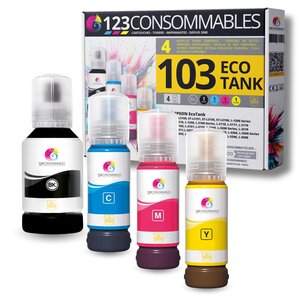 Pack compatible avec EPSON 103 ECOTANK  4 bouteilles d'encre