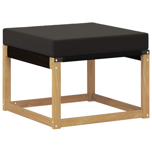 vidaXL Pouf d'Extérieur Bois d'acacia massif et tissu Textilène Blanc