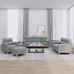 vidaXL Ensemble de canapés 4 Pièces coussins gris clair tissu