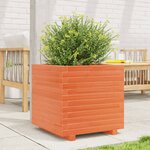 vidaXL Jardinière cire marron 50x50x49 5 cm bois de pin massif