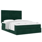 vidaXL Cadre de lit ottoman avec matelas vert foncé 160x200 cm velours