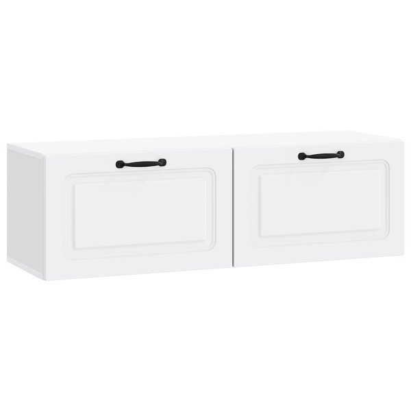 vidaXL Meuble TV mural Blanc 98 x 31 x 30 cm Bois d'ingénierie