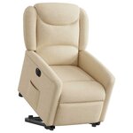 vidaXL Fauteuil inclinable électrique crème tissu