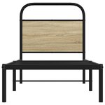 vidaXL Tête de lit chêne sonoma 75 cm acier et bois d'ingénierie