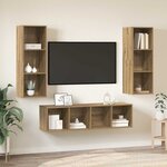 vidaXL Ensemble meuble TV 3 Pièces Chêne artisanal Bois d'ingénierie
