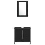 vidaXL Ensemble de mobilier de salle de bain avec étagère 4 Pièces Noir