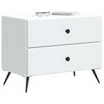 vidaXL Cabinet de chevet Blanc 62 x 34 5 x 47 5 cm Bois d'ingénierie