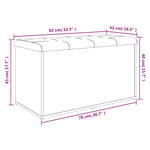 vidaXL Banc de rangement chêne fumé 82x42x45 cm Bois d'ingénierie
