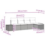 vidaXL Ensemble de Canapé de Jardin 5 Pièces avec Coussins Rattan Poly Marron