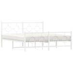 vidaXL Cadre de lit métal sans matelas et pied de lit blanc 150x200 cm