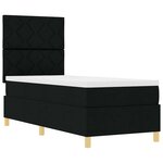 vidaXL Lit à ressorts avec matelas Noir 80 x 200 cm tissu
