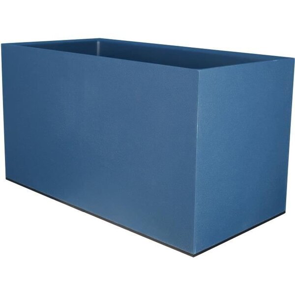 Bac à fleurs rectangulaire bleu GRANIT plastique 80 x 40 cm