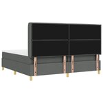 vidaXL Lit à ressorts avec matelas Gris foncé 200 x 200 cm tissu