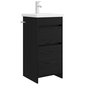 vidaXL Meuble de salle de bain avec évier Chêne noir 42 x 40 x 84 5 cm