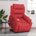 vidaXL Fauteuil inclinable de massage électrique rouge similicuir