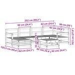 vidaXL Salon de jardin 7 Pièces bois de pin imprégné