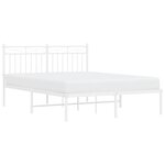 vidaXL Cadre de lit métal sans matelas et tête de lit blanc 140x200 cm