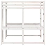 vidaXL Lit superposé et bureau et échelle 140x200cm bois de pin massif