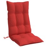 vidaXL Coussins de chaise à dossier haut lot de 4 rouge tissu oxford