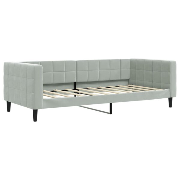 vidaXL Lit de repos gris clair 90x190 cm velours