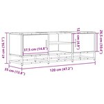 vidaXL Meuble TV chêne fumé 120x35x41 cm bois d'ingénierie et métal