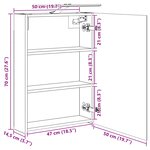 vidaXL Armoire Miroir de Salle de Bain Bois ancien 50 x 14 5 x 70 cm