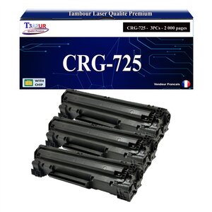 T3AZUR - 3x Toners compatibles avec Canon 728/ 725/ 726 pour Canon LBP-6030W  LBP-6200D  LBP-6230DW Noir - 2 000p