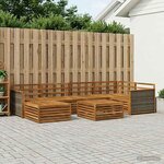 vidaXL Ensemble de canapés d'extérieur 7 pc Naturel