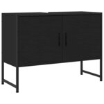 vidaXL Armoire lavabo de salle de bain noir 80x33x60cm bois ingénierie