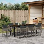 vidaXL Ensemble de salle à manger pour jardin 9 Pièces Gris polyrotin