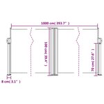 vidaXL Auvent latéral rétractable marron 100x1000 cm
