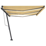 vidaXL Auvent automatique capteur de vent/LED 600x300cm Jaune et blanc