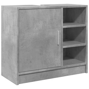 vidaXL Armoire d'évier gris béton 63x29x55 cm bois d'ingénierie