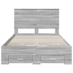vidaXL Cadre de lit Gris Sonoma 135 x 190 cm Bois d'ingénierie