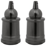 vidaXL Douilles de lampe 2 Pièces noir brillant E27