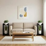 vidaXL Support de Plante Chêne noir 30 x 30 x 60 cm Bois d'ingénierie