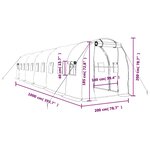 vidaXL Serre avec cadre en acier vert 20 m² 10x2x2 m
