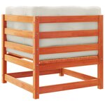 vidaXL Salon de jardin 5 Pièces avec coussins cire marron bois pin massif