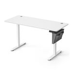 Bureau électrique assis-debout bureau réglable en hauteur 60 x 120 x (72-120) cm 4 hauteurs mémorisables pochette de rangement pour bureau blanc nuage 12_0004580