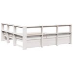 vidaXL Lit bibliothèque sans matelas blanc 200x200 cm bois pin massif