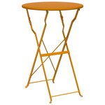 vidaXL Table de bistrot pliable Jaune moutarde Ø50x71 cm Acier revêtu de poudre