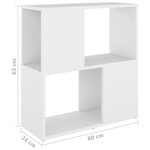 vidaXL Bibliothèque Blanc 60x24x63 cm Bois d'ingénierie