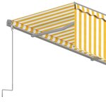 vidaXL Auvent manuel rétractable avec store 4x3 m Jaune et blanc