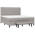 vidaXL Sommier à lattes de lit avec matelas Gris clair 180x200cm Tissu