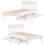 vidaXL Cadre de lit sans matelas blanc 90x200 cm bois de pin massif