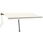 vidaXL Auvent automatique avec capteur de vent et LED 450x300 cm Crème